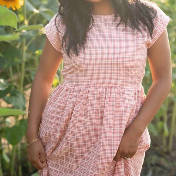 Little Cottonwood Golden Hour Lily Sleeveless Dress in Pink Plaid - Picture 6 of 9